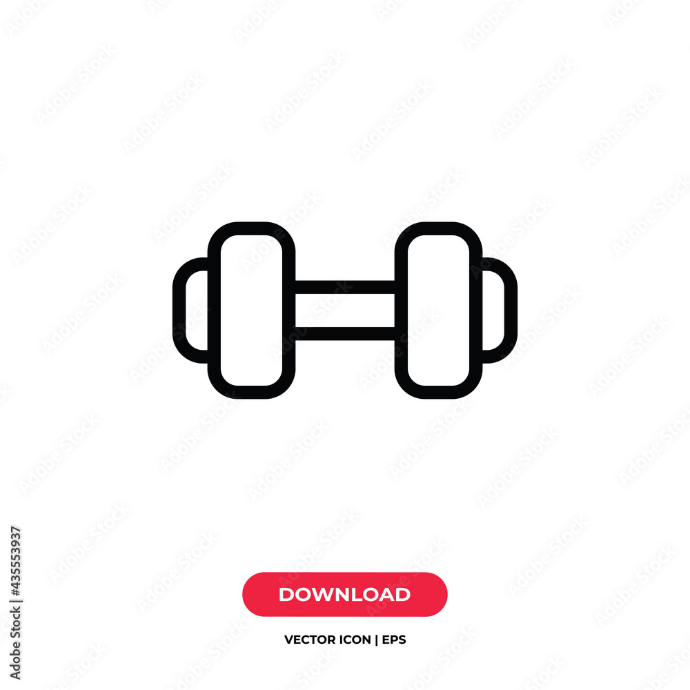 Dumbbell icon vector. Barbell sign Dumbbell icon vector. Barbell sign