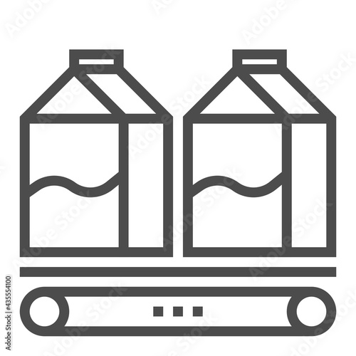 Food processing industry, square line vector icon.