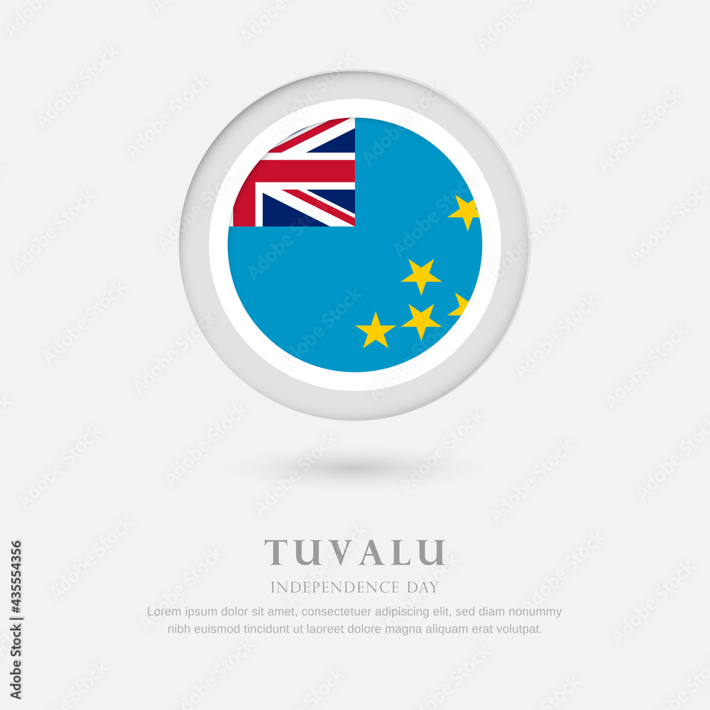 Abstract happy independence day of Tuvalu country with country flag in circle greeting background