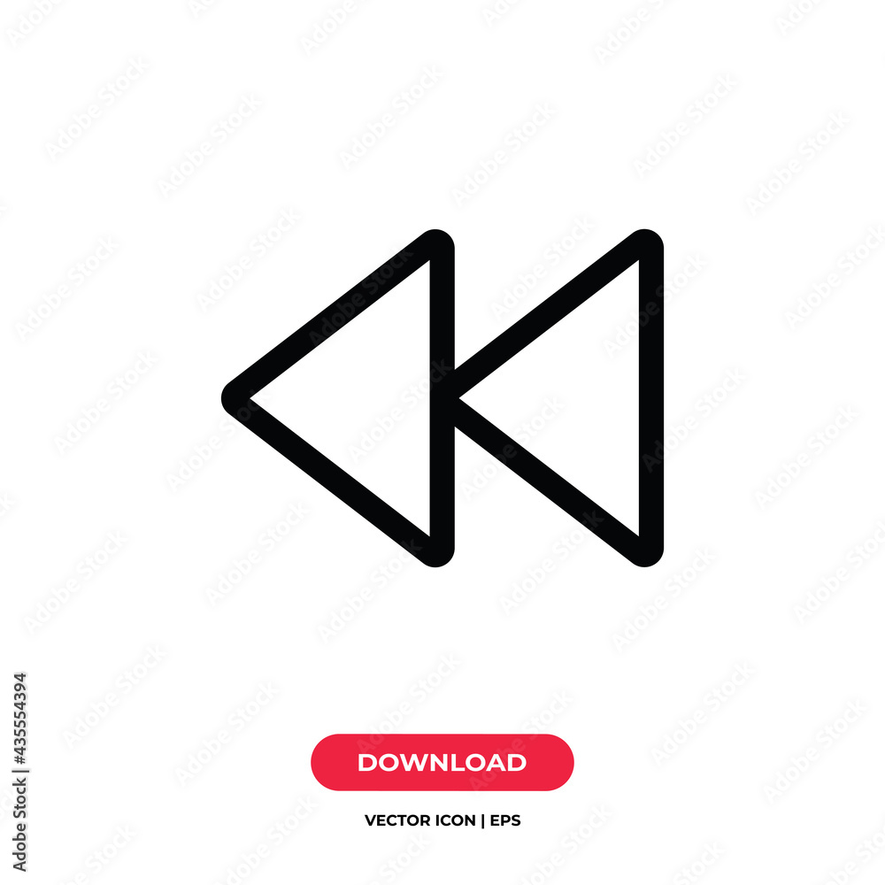 Backward icon vector. Back sign Backward icon vector. Back sign