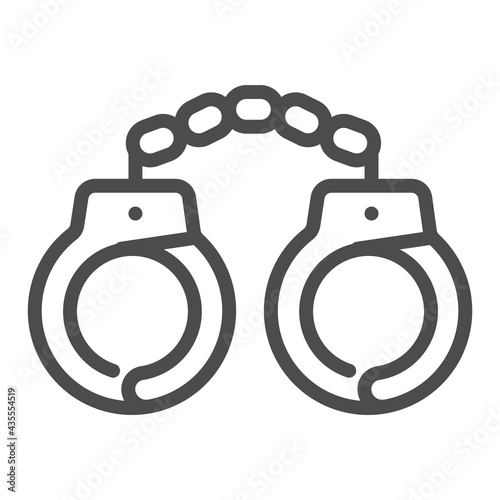 Handcuffs square line vector icon.