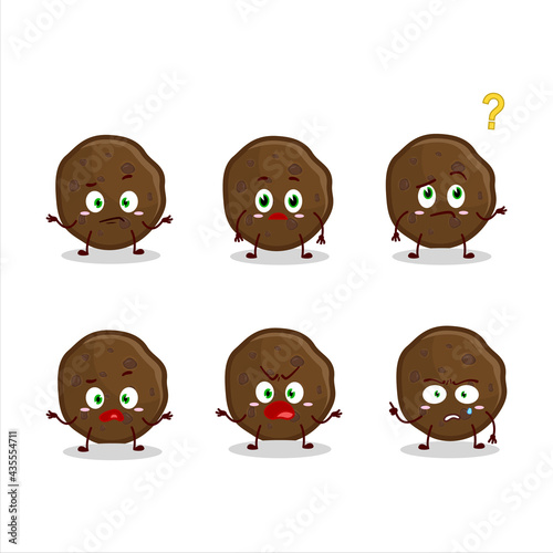 Cartoon character of chocolate cookies with what expression