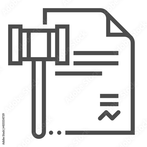 Contract law square line vector icon.
