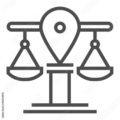 Land law square line vector icon.