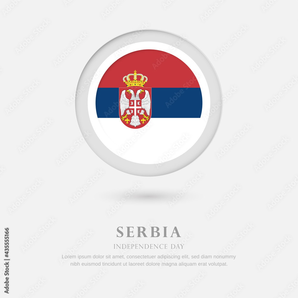 Abstract happy independence day of Serbia country with country flag in circle greeting background Abstract happy independence day of Serbia country with country flag in circle greeting background