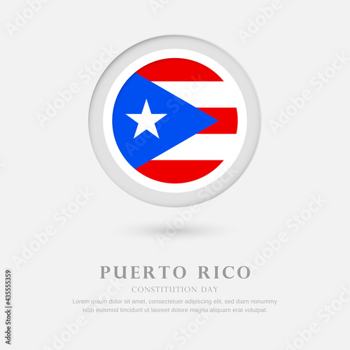 Free Download Abstract happy constitution day of Puerto Rico country with country flag in circle greeting background - GFXLoad