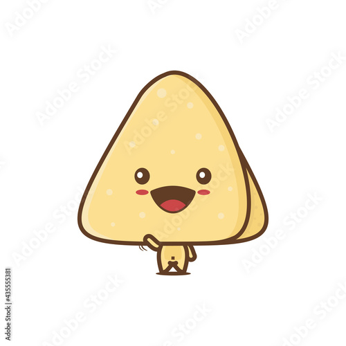 cute samosa mascot. fried cake