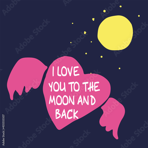 I love you to the moon and back Valentine day background