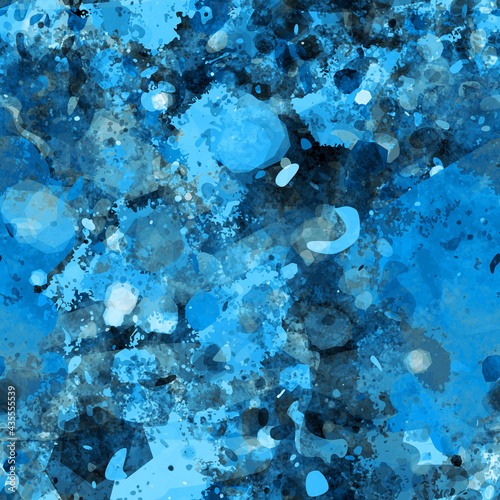 Blue uneven surface. Grunge seamless pattern. Abstract vector background for web page, banners backdrop, fabric, home decor, wrapping