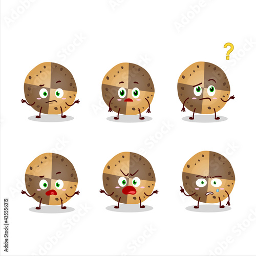 Cartoon character of sweety cookies with what expression