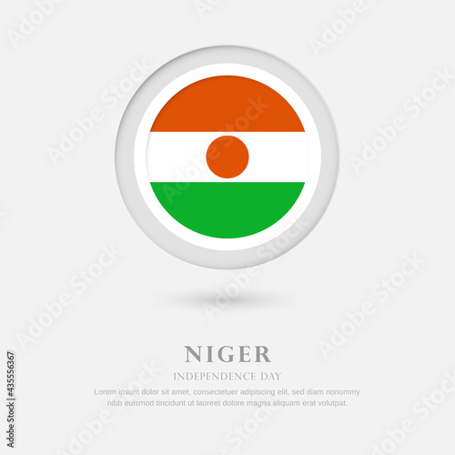 Abstract happy independence day of Niger country with country flag in circle greeting background Free Download Abstract happy independence day of Niger country with country flag in circle greeting background - GFXLoad
