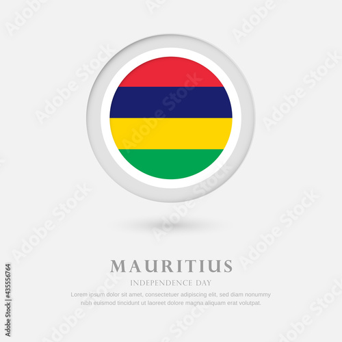 Free Download Abstract happy independence day of Mauritius country with country flag in circle greeting background - GFXLoad
