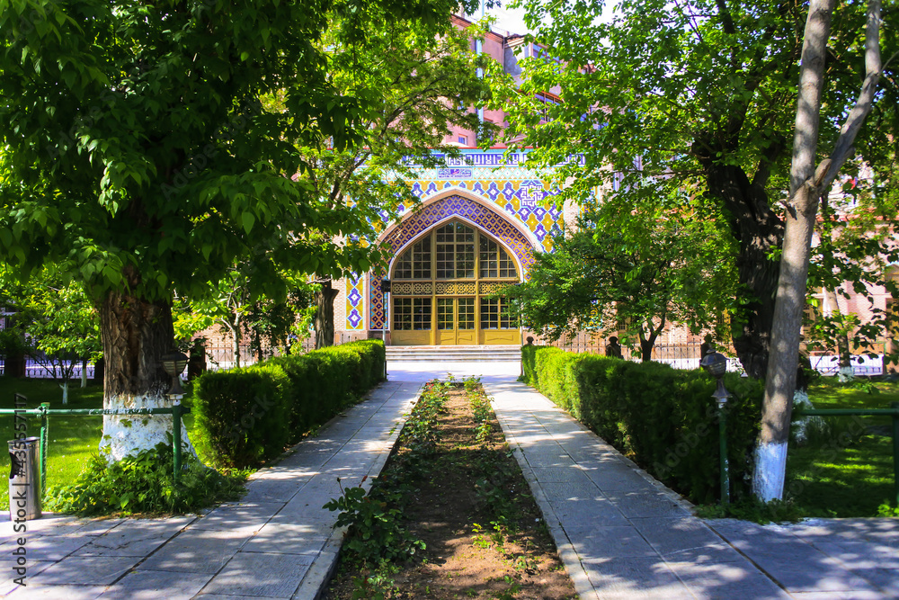 Yerevan, Armenia: Yerevan Blue Mosque Inner Courtyard and a Lush Green Persian Garden