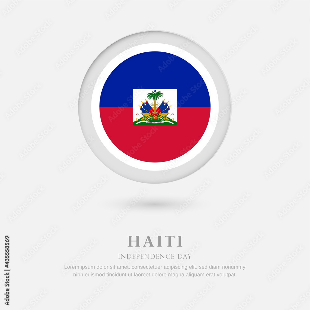 Abstract happy independence day of Haiti country with country flag in circle greeting background Abstract happy independence day of Haiti country with country flag in circle greeting background