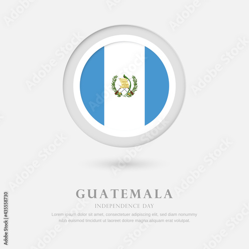 Abstract happy independence day of Guatemala country with country flag in circle greeting background