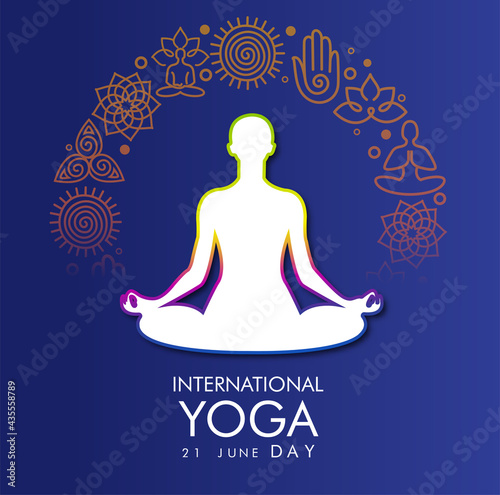 illustration of woman for 21 june-international yoga day web banner EPS10 vector.
