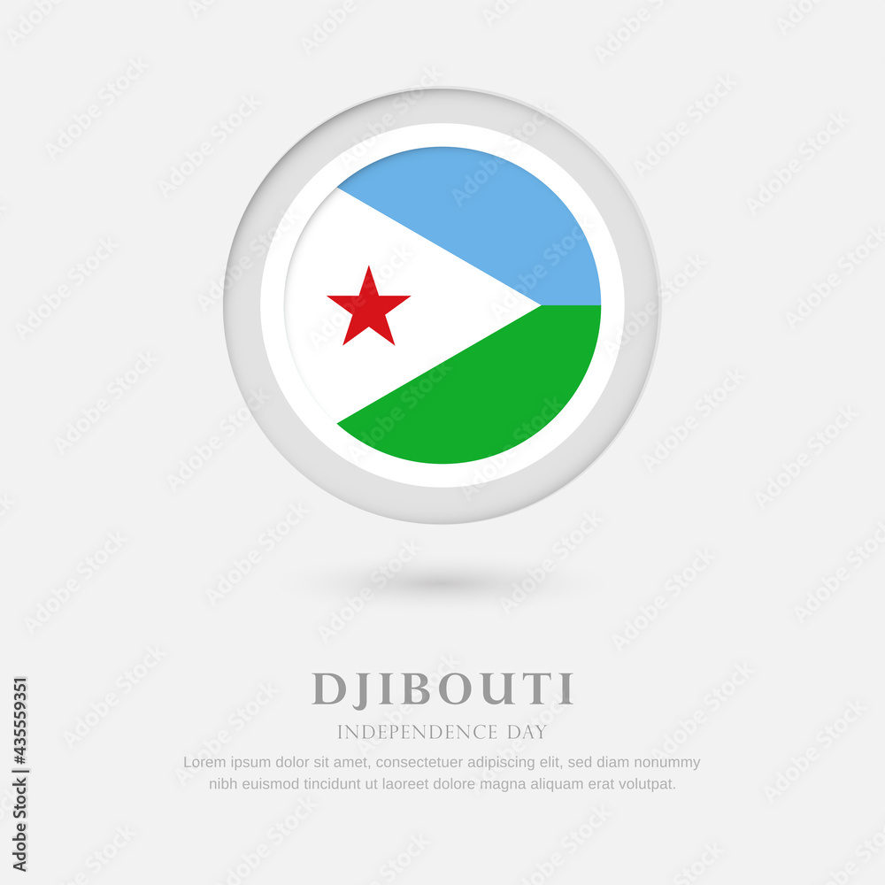 Abstract happy independence day of Djibouti country with country flag in circle greeting background