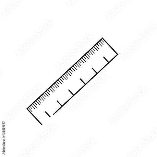Ruler outline icon on white background education concept 