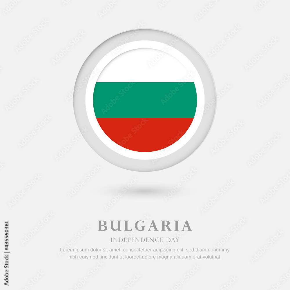 Abstract happy independence day of Bulgaria country with country flag in circle greeting background Abstract happy independence day of Bulgaria country with country flag in circle greeting background