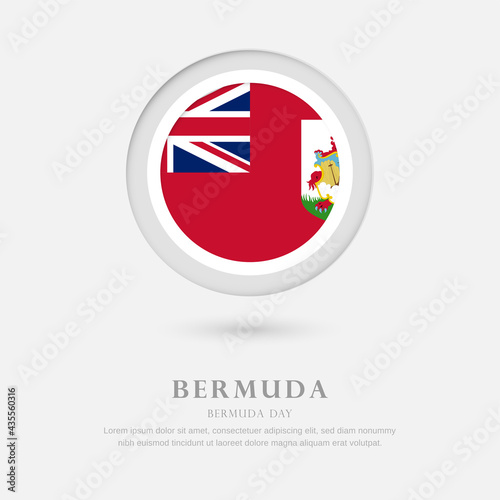 Abstract happy Bermuda day with country flag in circle greeting background