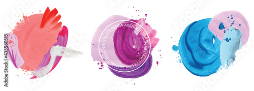 Absract design watercolor brush strokes composition hand drown