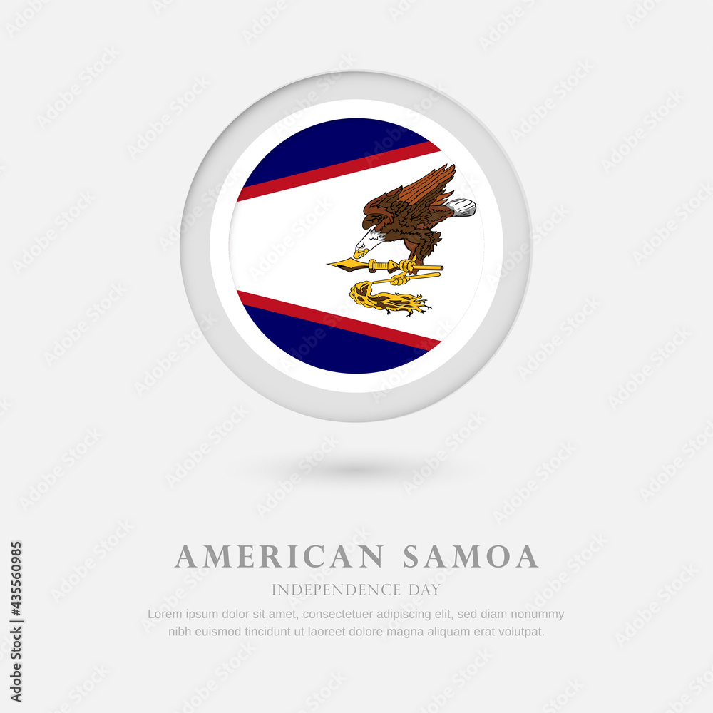Abstract happy independence day of American Samoa country with country flag in circle greeting background Abstract happy independence day of American Samoa country with country flag in circle greeting background