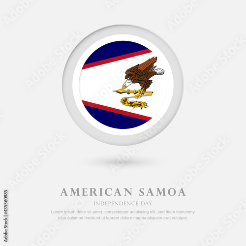 Abstract happy independence day of American Samoa country with country flag in circle greeting background