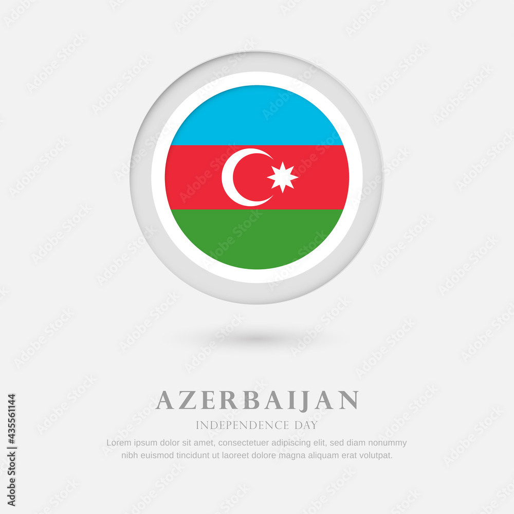 Abstract happy independence day of Azerbaijan country with country flag in circle greeting background Abstract happy independence day of Azerbaijan country with country flag in circle greeting background