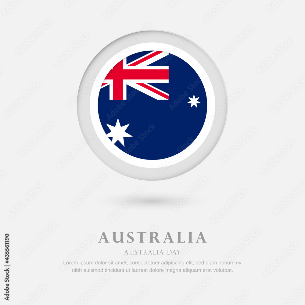 Fototapeta premium Abstract happy Australia day with country flag in circle greeting background
