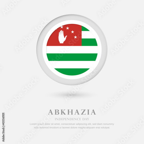 Abstract happy independence day of Abkhazia country with country flag in circle greeting background