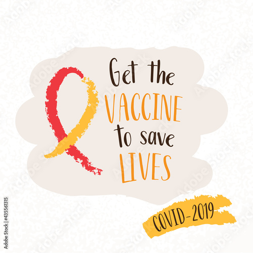 Vaccination promo. Vaccine saves lives. Stop coronavirus agitation concept