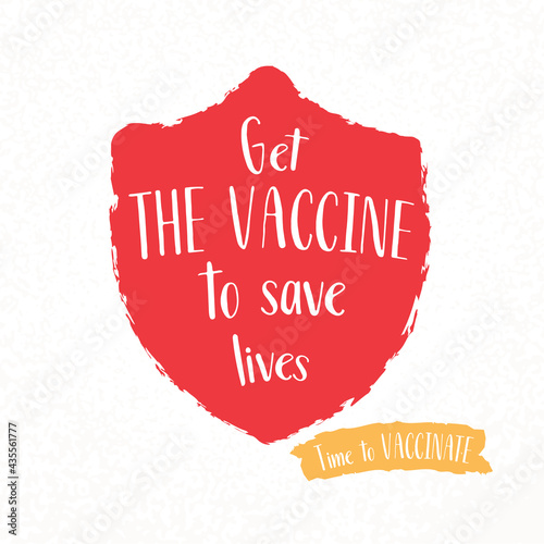 Vaccination promo. Vaccine saves lives. Stop coronavirus agitation concept