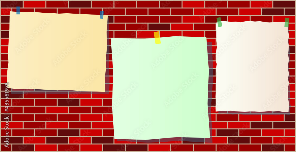 Three different paper notes template with copy space for your text Three different paper notes template with copy space for your text