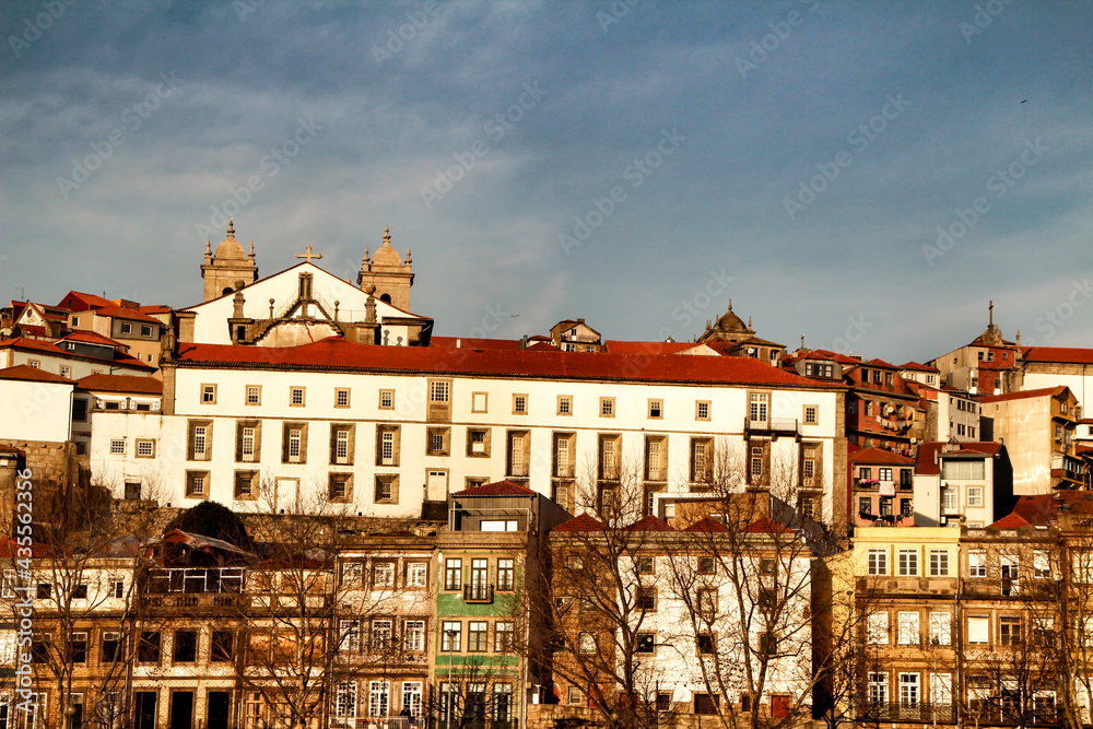 Panoramic view of Porto city from Douro river