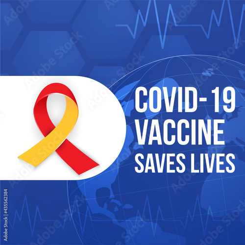 Vaccination promo. Vaccine saves lives. Stop coronavirus agitation concept