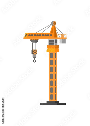 Construction crane. Simple flat illustration