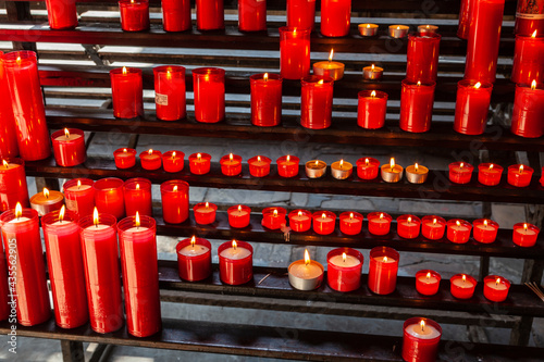 Candles in a church photo