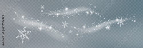 Snow and wind on a transparent background. White gradient decorative element.vector illustration. winter and snow with fog. wind and fog.