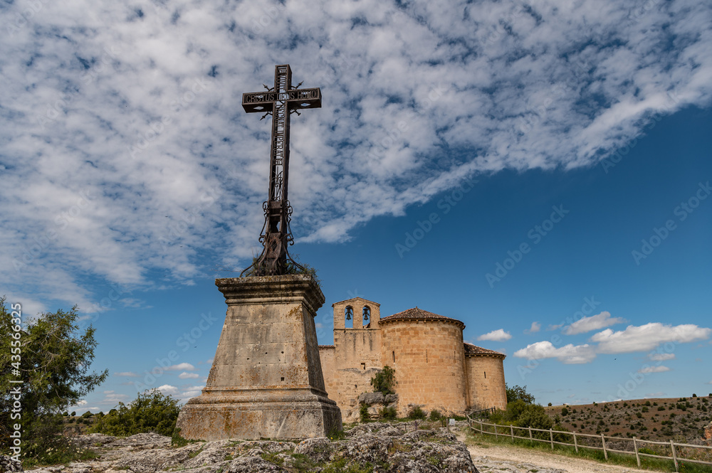 The hermitage of San Frutos in the Hoces del Duraton in the province of Segovia in Spain