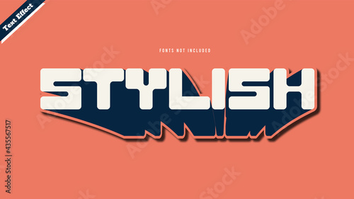stylishsh text effect design vector. editable 3d text effect