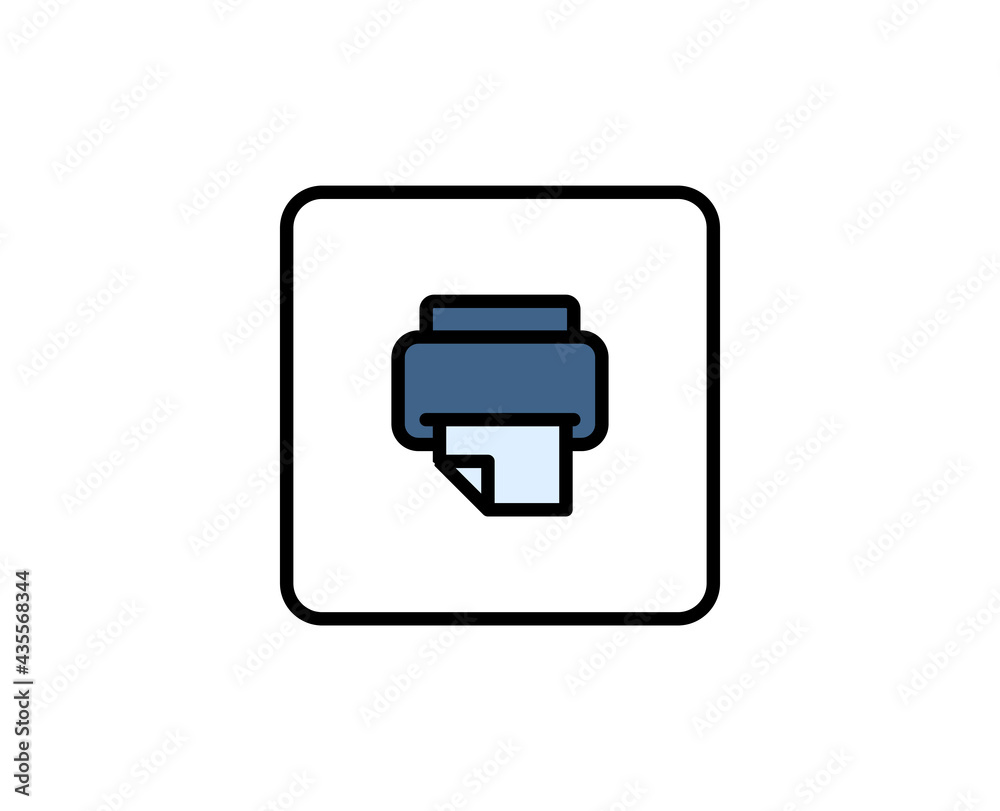 Printer line icon. Vector symbol in trendy flat style on white background. Office sing for design.