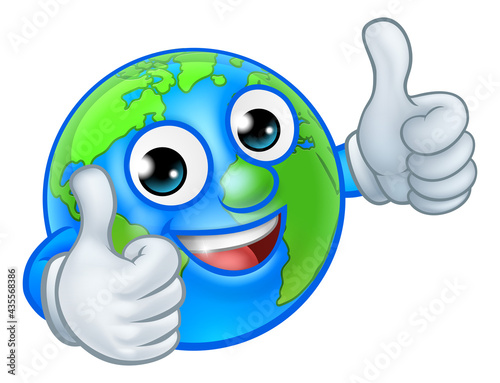 Earth Globe World Mascot Cartoon Character