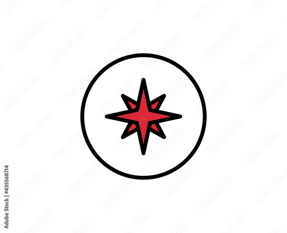 Compass line icon. Vector symbol in trendy flat style on white background. Travel sing for design. Compass line icon. Vector symbol in trendy flat style on white background. Travel sing for design.