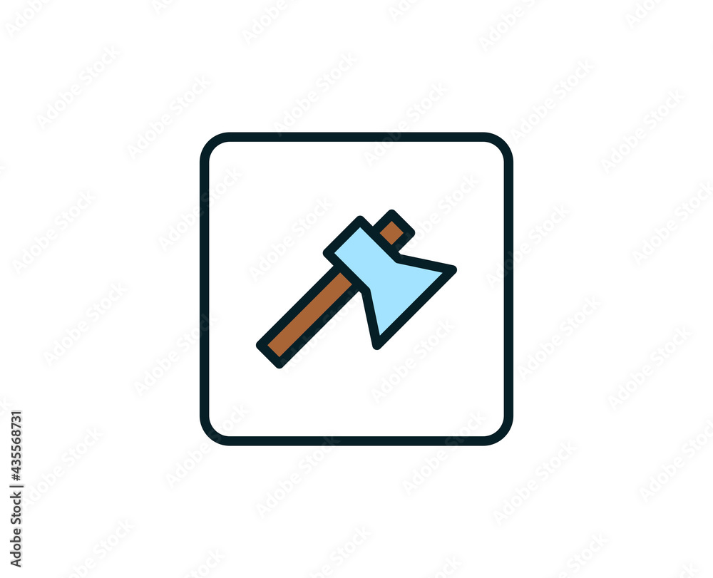 Axe line icon. Vector symbol in trendy flat style on white background. Travel sing for design. Axe line icon. Vector symbol in trendy flat style on white background. Travel sing for design.