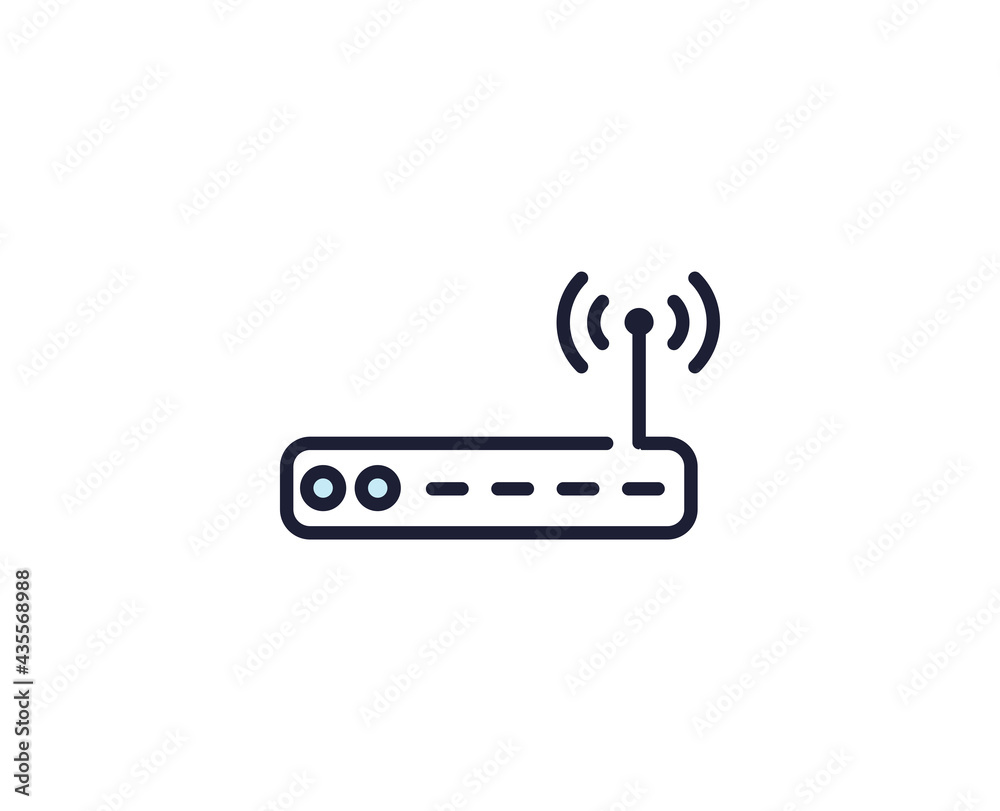 Router premium line icon. Simple high quality pictogram. Modern outline style icons. Stroke vector illustration on a white background. Router premium line icon. Simple high quality pictogram. Modern outline style icons. Stroke vector illustration on a white background.