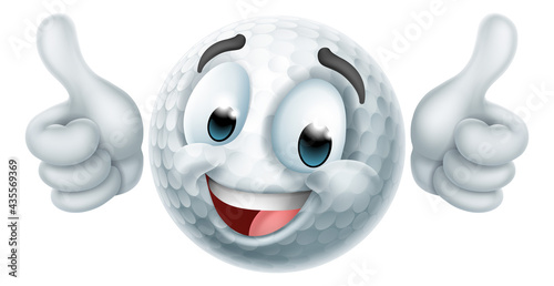Golf Ball Emoticon Face Emoji Cartoon Icon