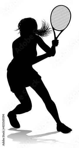 Tennis Silhouette Sport Player Woman