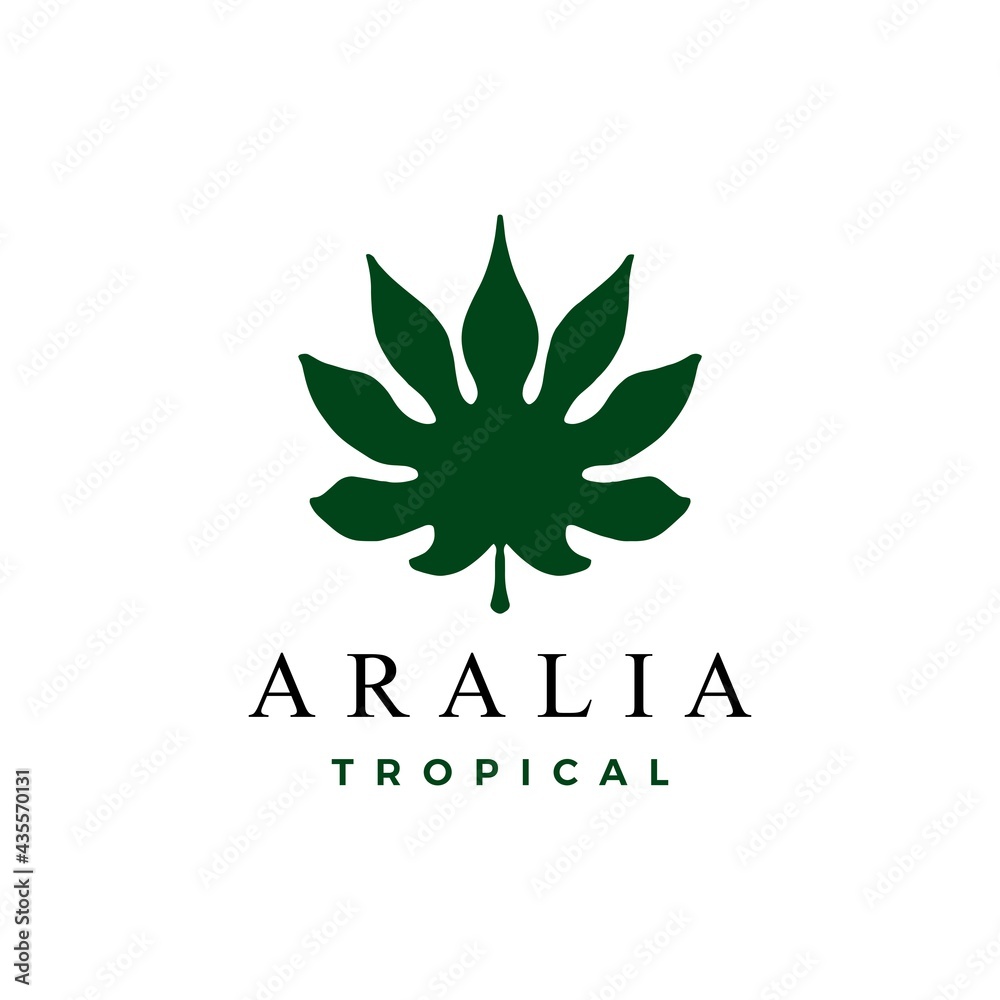 aralia leaf logo vector icon illustration aralia leaf logo vector icon illustration