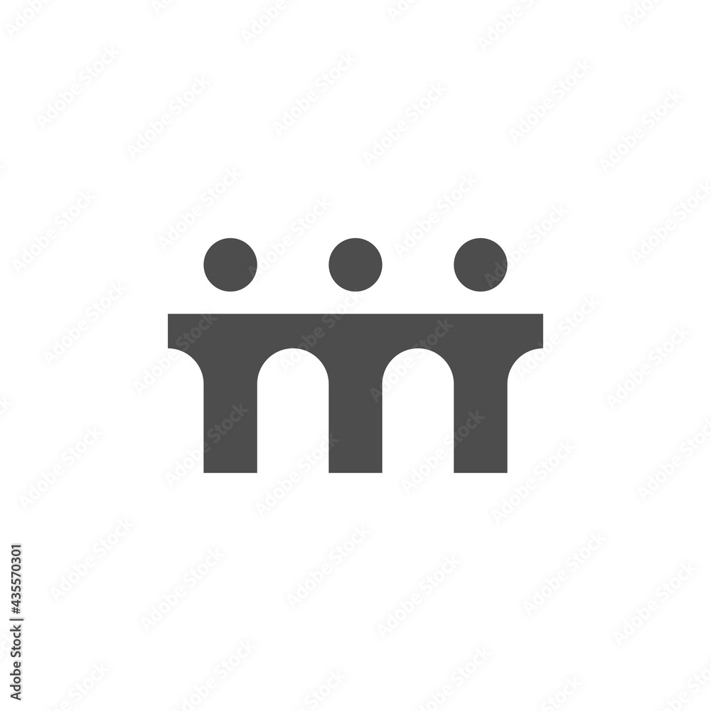 bridge people family together human unity logo vector icon illustration ...