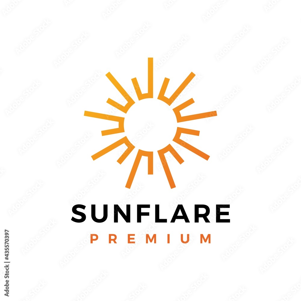 Fototapeta premium sun flare light bright shine logo vector icon illustration